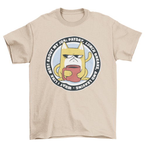 Funny Angry Working Cat T-shirt | Binge T-shirt Shop