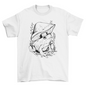 Frog and Mushroom Line Art T-shirt | Binge T-shirt Shop