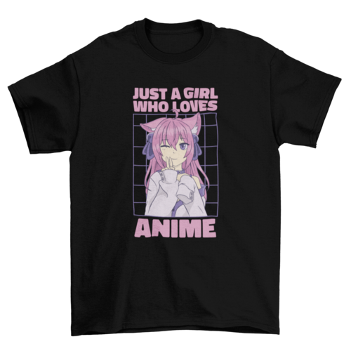 Girl Who Loves Anime T-shirt | Binge T-shirt Shop