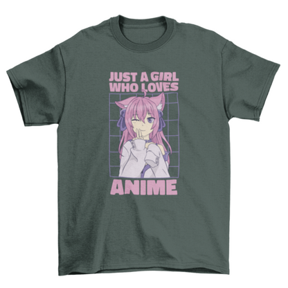 Girl Who Loves Anime T-shirt | Binge T-shirt Shop