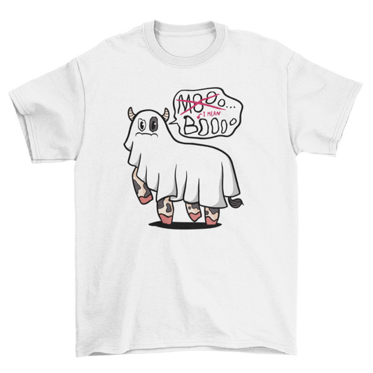 Ghost Cow Funny Halloween T-shirt | Binge T-shirt Shop