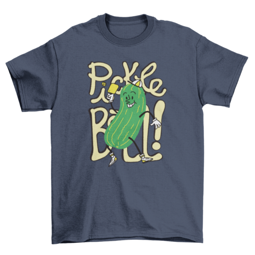 Happy Cartoon Cucumber Playing Pickleball Game T-shirt | Binge T-shirt Shop
