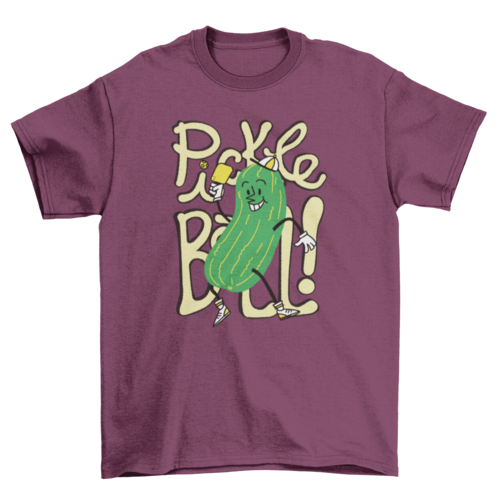 Happy Cartoon Cucumber Playing Pickleball Game T-shirt | Binge T-shirt Shop