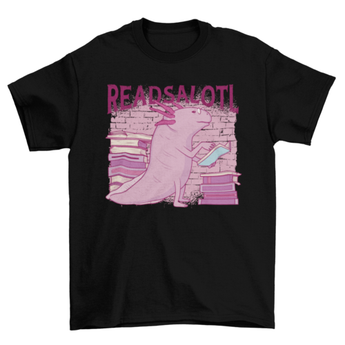 Axolotl reading books t-shirt