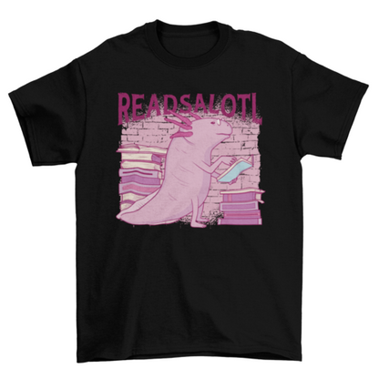 Axolotl reading books t-shirt