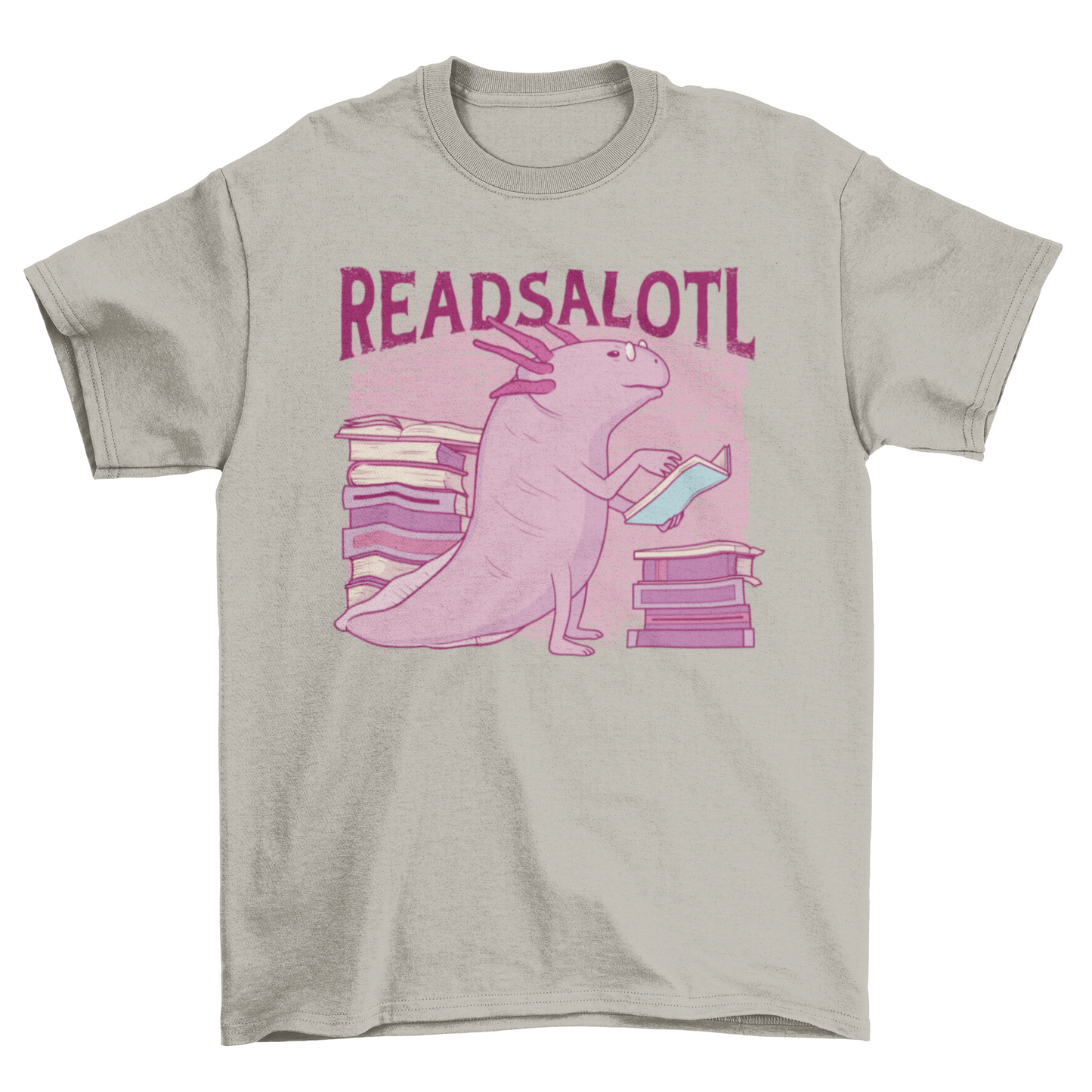 Axolotl reading books t-shirt