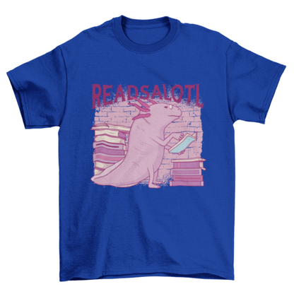 Axolotl reading books t-shirt