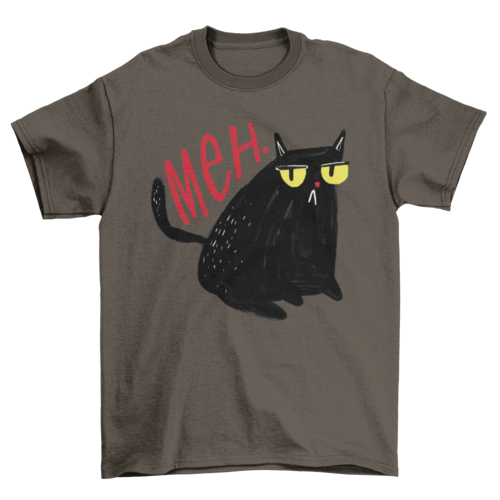 Funny Unimpressed Meh Black Cat T-shirt | Binge T-shirt Shop