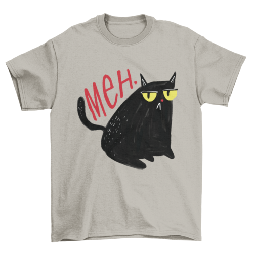 Funny Unimpressed Meh Black Cat T-shirt | Binge T-shirt Shop