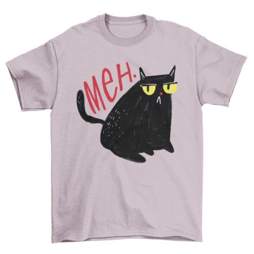 Funny Unimpressed Meh Black Cat T-shirt | Binge T-shirt Shop
