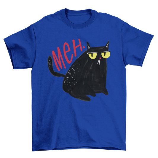 Funny Unimpressed Meh Black Cat T-shirt | Binge T-shirt Shop
