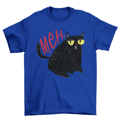Funny Unimpressed Meh Black Cat T-shirt | Binge T-shirt Shop