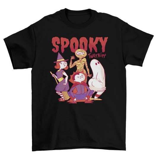 Spooky Holiday Cartoon Ghost Monsters Twerk Halloween Dance T-shirt | Binge T-shirt Shop