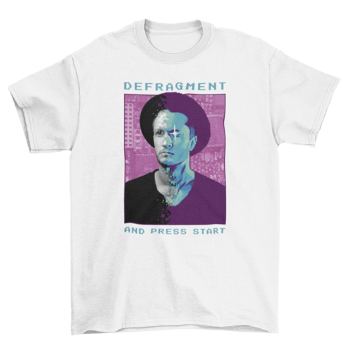Cool Fashion Men Quote "Defragment and press start" Man Hat Pixel Art | Binge T-shirt Shop