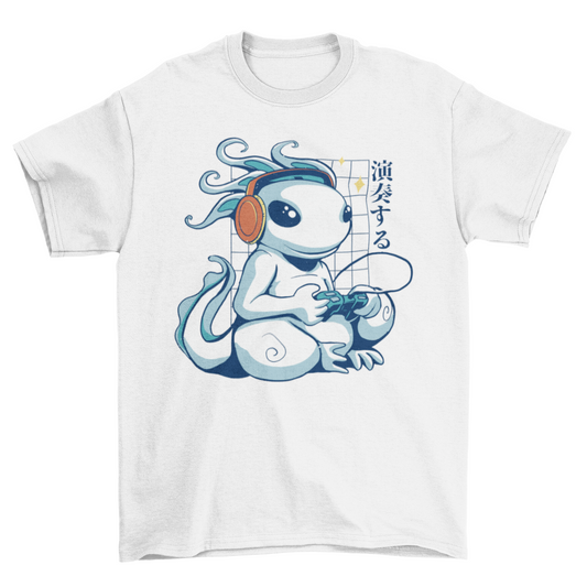 Gaming Axolotl T-shirt | Binge T-shirt Shop