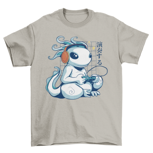 Gaming Axolotl T-shirt | Binge T-shirt Shop