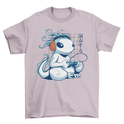 Gaming Axolotl T-shirt | Binge T-shirt Shop
