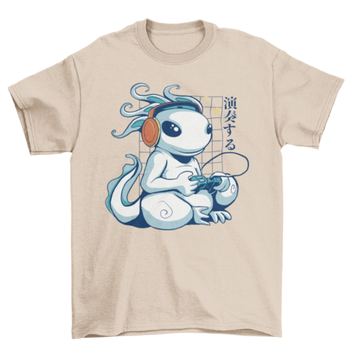 Gaming Axolotl T-shirt | Binge T-shirt Shop