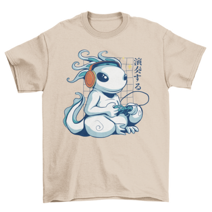 Gaming Axolotl T-shirt | Binge T-shirt Shop