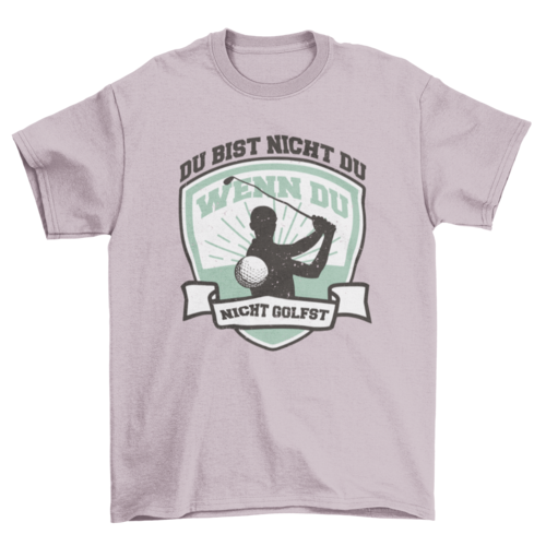 Person golfing badge t-shirt