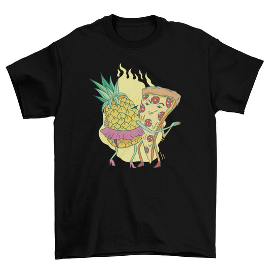 Pizza and pineapple dancing t-shirt