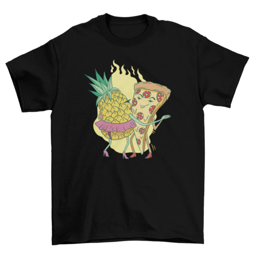 Pizza and pineapple dancing t-shirt