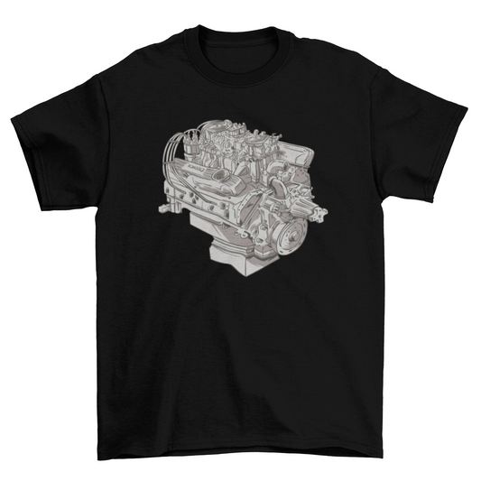 Realistic Engine Technology T-shirt | Binge T-shirt Shop