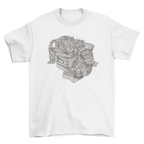 Realistic Engine Technology T-shirt | Binge T-shirt Shop