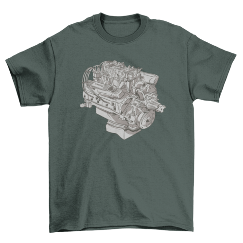 Realistic Engine Technology T-shirt | Binge T-shirt Shop