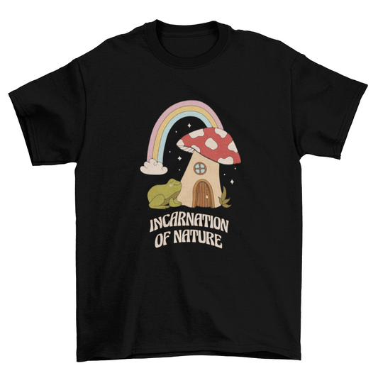 Mushroom House and Frog T-shirt | Binge T-shirt Shop
