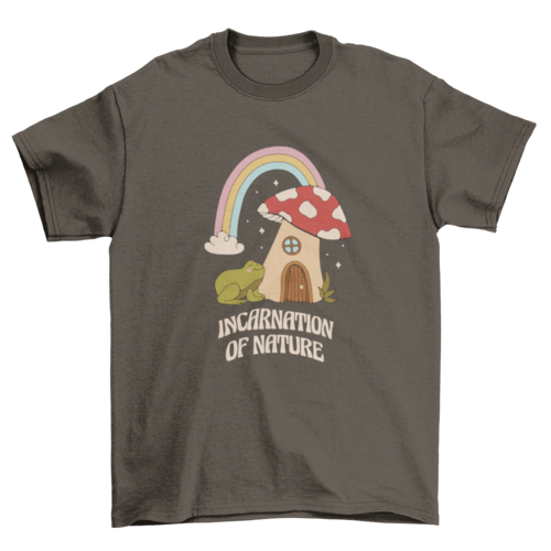 Mushroom House and Frog T-shirt | Binge T-shirt Shop