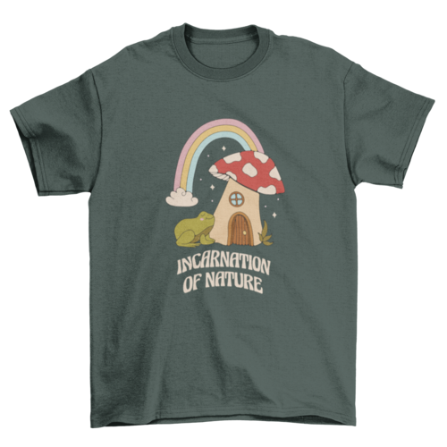 Mushroom House and Frog T-shirt | Binge T-shirt Shop