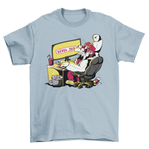 Gamer playing video games t-shirt design
