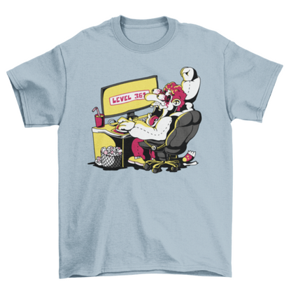 Gamer playing video games t-shirt design