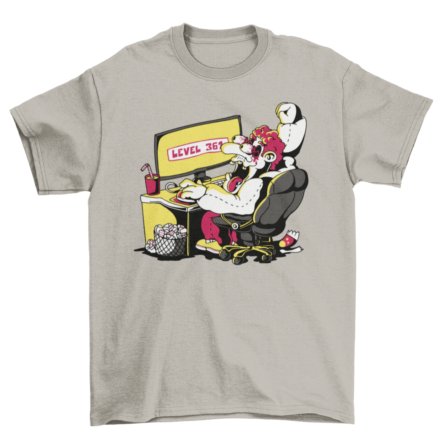 Gamer playing video games t-shirt design