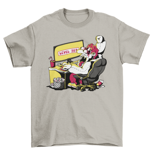 Gamer playing video games t-shirt design