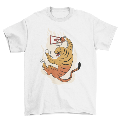 Tiger Animal Playing Basketball T-shirt | Binge T-shirt Shop