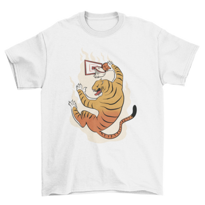 Tiger Animal Playing Basketball T-shirt | Binge T-shirt Shop