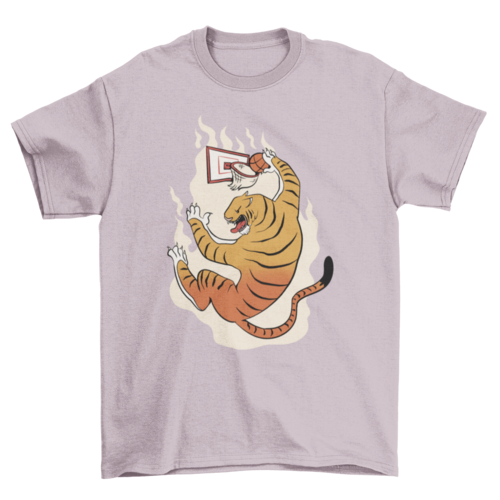 Tiger Animal Playing Basketball T-shirt | Binge T-shirt Shop