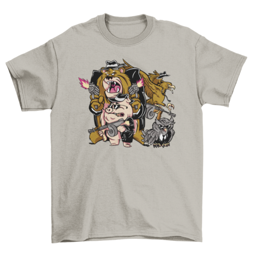 Cartoon Mafia Animals T-shirt | Binge T-shirt Shop