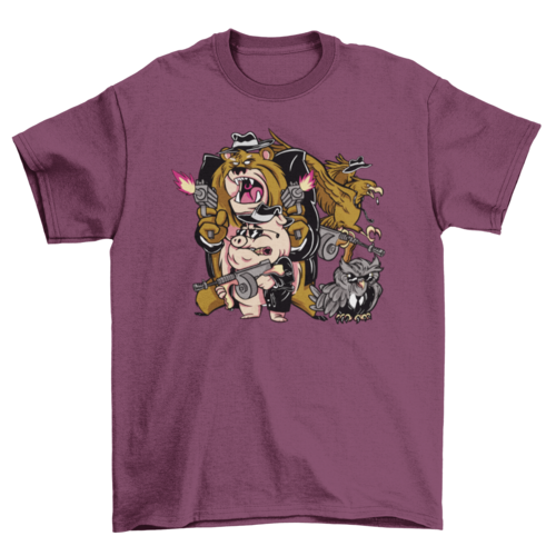 Cartoon Mafia Animals T-shirt | Binge T-shirt Shop