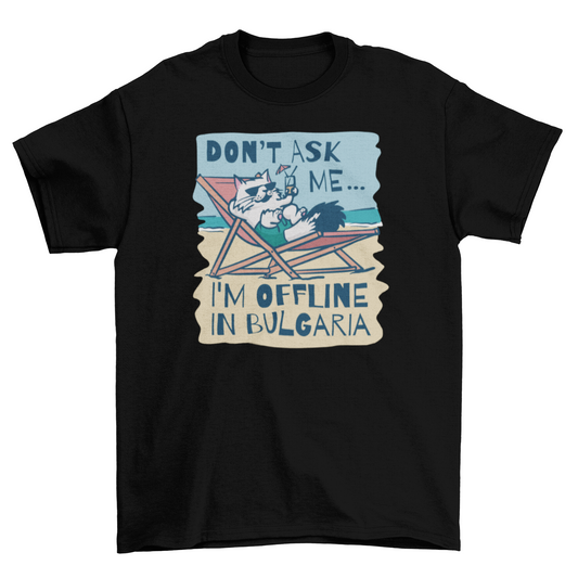 Cat chilling at the Beach T-shirt | Binge T-shirt Shop