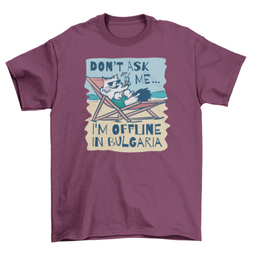Cat chilling at the Beach T-shirt | Binge T-shirt Shop