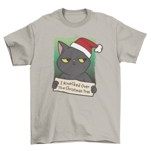 Christmas Black Cat Tree T-shirt | Binge T-shirt Shop