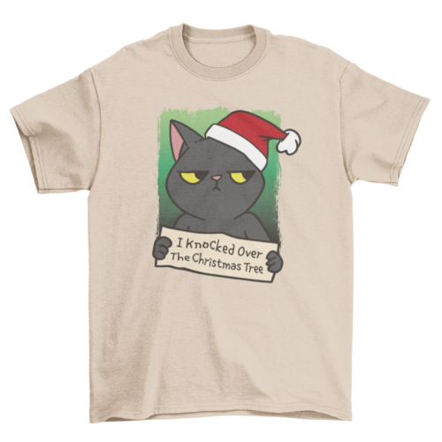 Christmas Black Cat Tree T-shirt | Binge T-shirt Shop