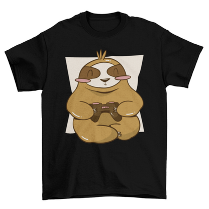Gamer Sloth with Joystick T-shirt | Binge T-shirt Shop