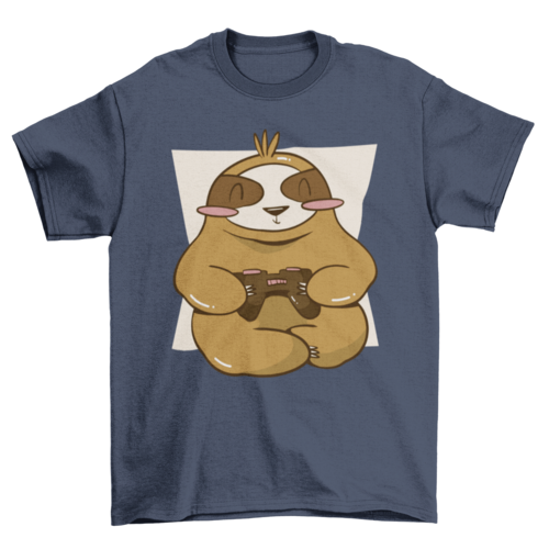Gamer Sloth with Joystick T-shirt | Binge T-shirt Shop