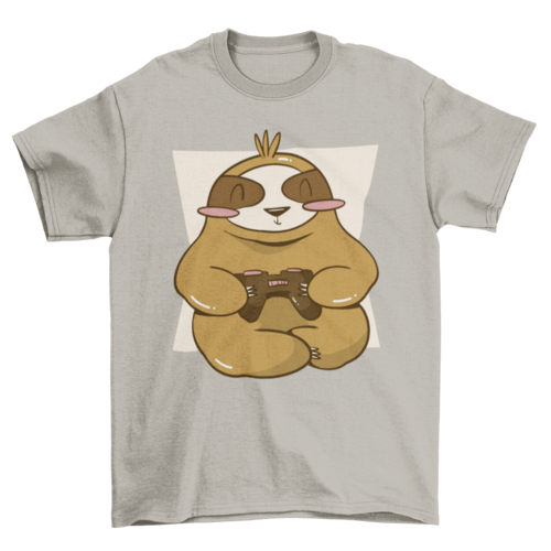 Gamer Sloth with Joystick T-shirt | Binge T-shirt Shop