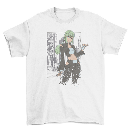 Post Apocalyptic Anime Girl T-shirt | Binge T-shirt Shop