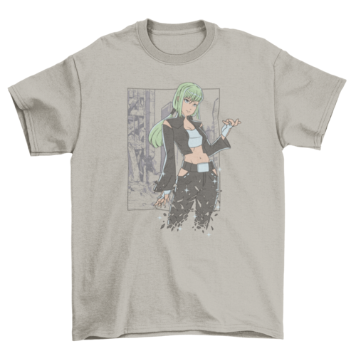 Post Apocalyptic Anime Girl T-shirt | Binge T-shirt Shop